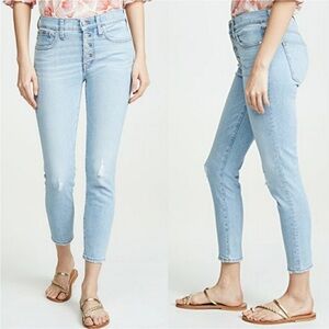 Madewell 9” High-Rise Skinny Light Blue Ankle Skinny Size 32